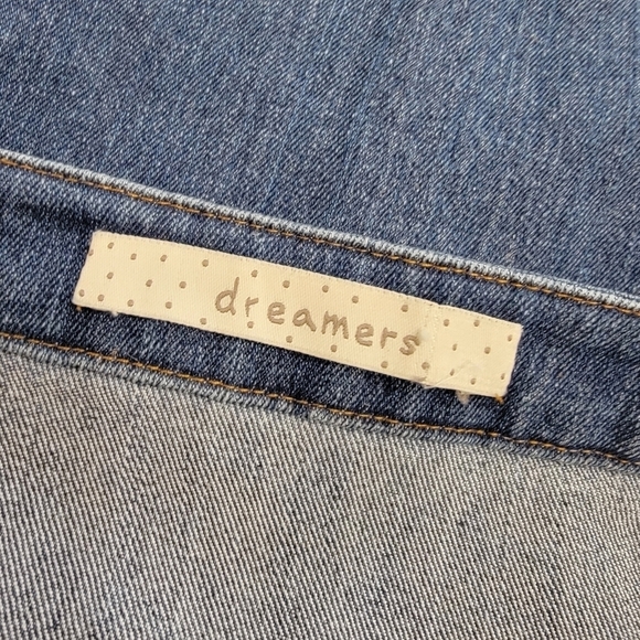 Dreamers Denim Skirt Zipper Front Mini Skirt with Pockets Size Small - Picture 10 of 11